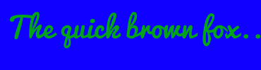 Image with Font Color 00A31A and Background Color 0F00FF